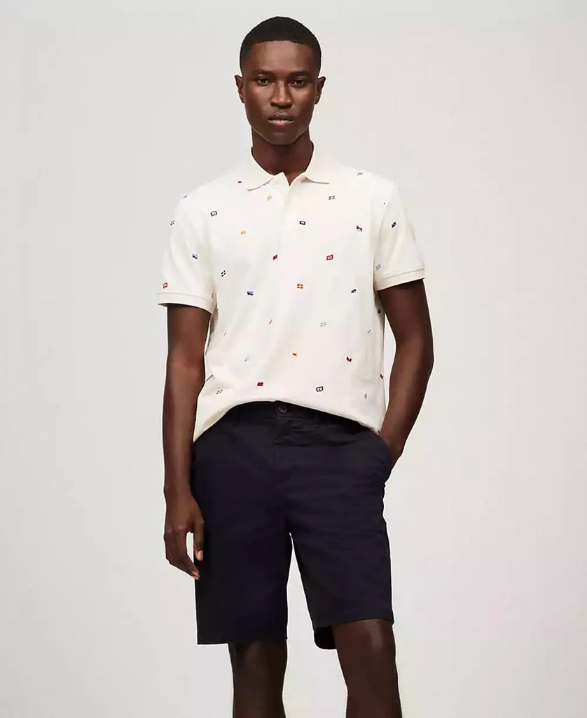 Tommy Hilfiger Men's Regular Fit Allover Flag Polo Shirt 4
