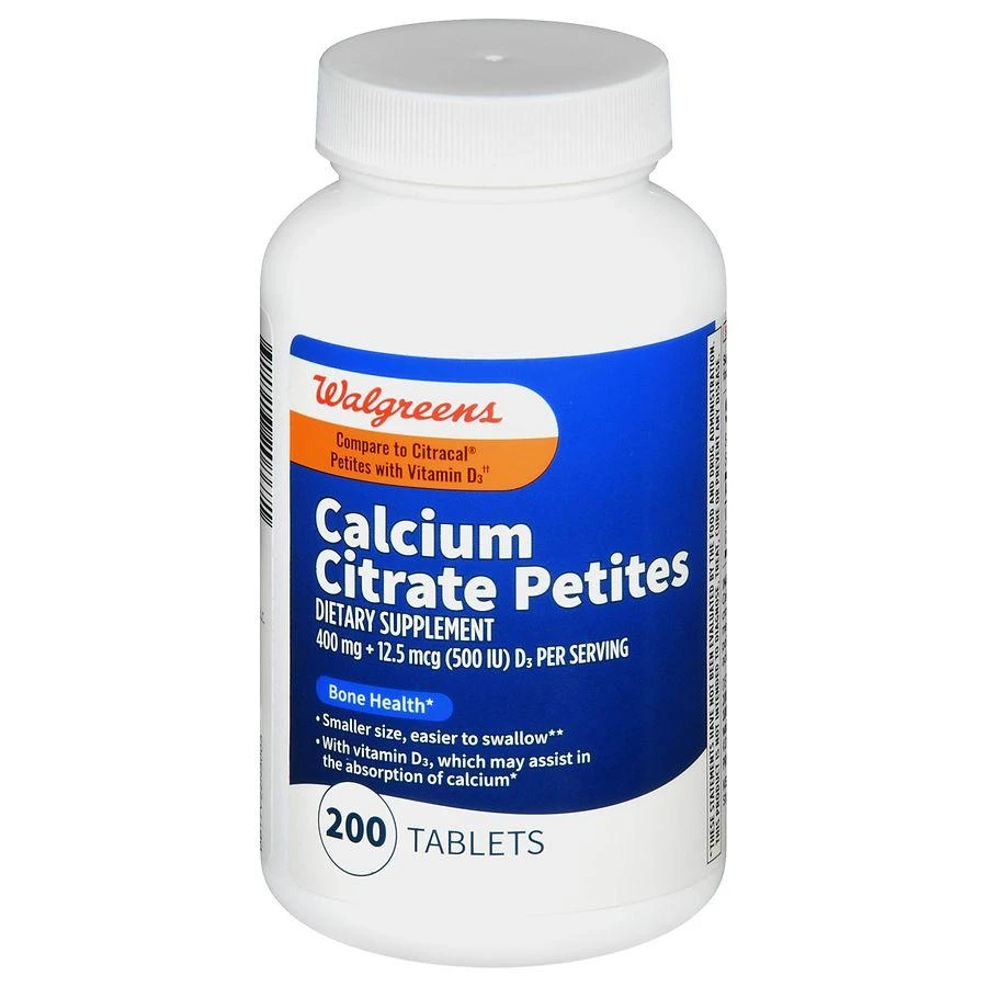 Walgreens Calcium Citrate Petites 400 mg Tablets with D3 (100 days) 1