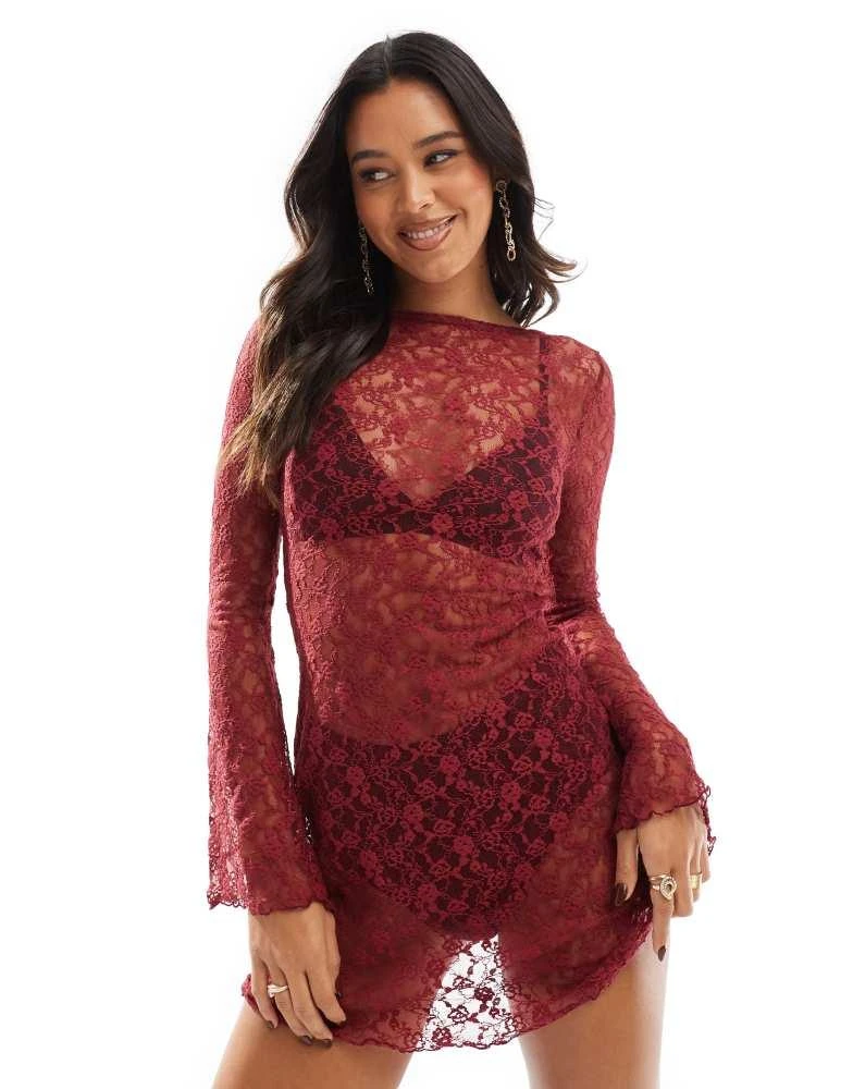 navy and white lace dress Karen Kane V Neck Scallop Lace Dress, XL, Navy