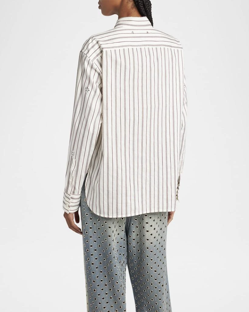 Golden Goose Marysole Embellished Striped Button-Down Shirt 3