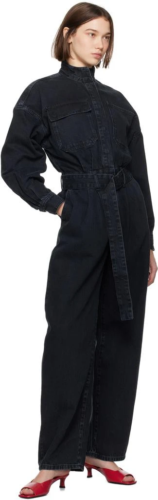 FRAME Black 'The Cocoon' Denim Jumpsuit 4