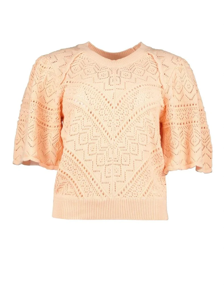 Bishop + Young Eva Pointelle Sweater In Peach Spritz 1
