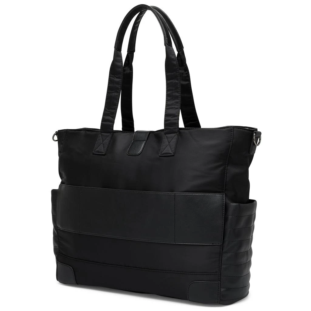 ELLE Voyage 25L Twill and Vegan Leather Weekender Tote Bag | Black 2