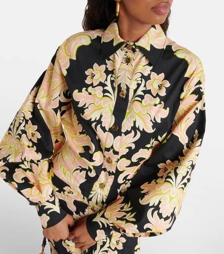 ETRO Printed cotton-blend maxi shirt dress 4