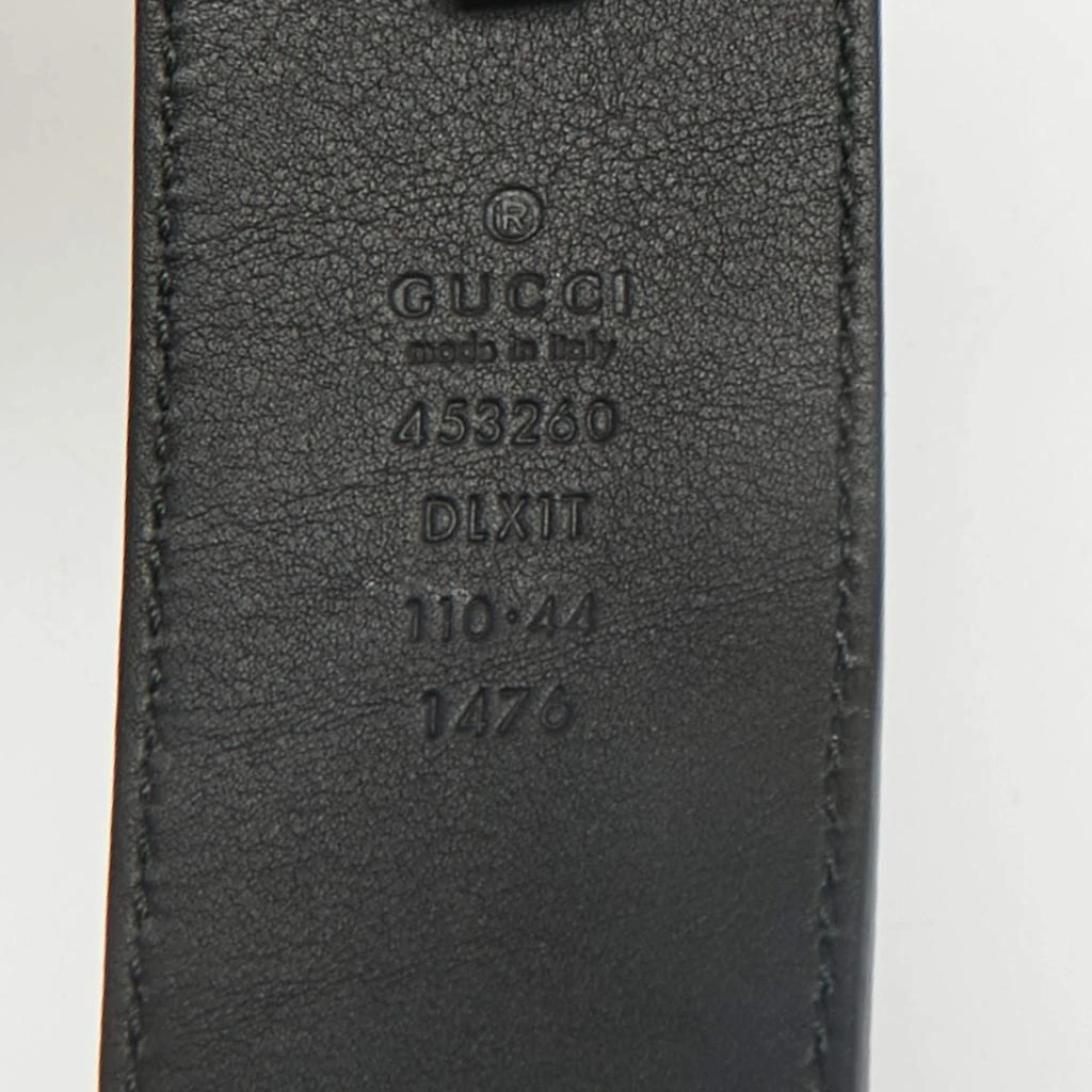 Shop Gucci Black Leather GG Marmont Pearl Embellished Buckle  display picture 2