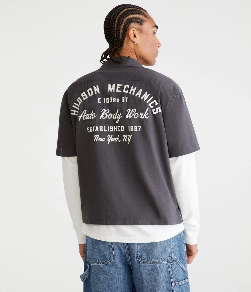 Aeropostale Short Sleeve Hudson Auto Body Mechanic Shirt 1