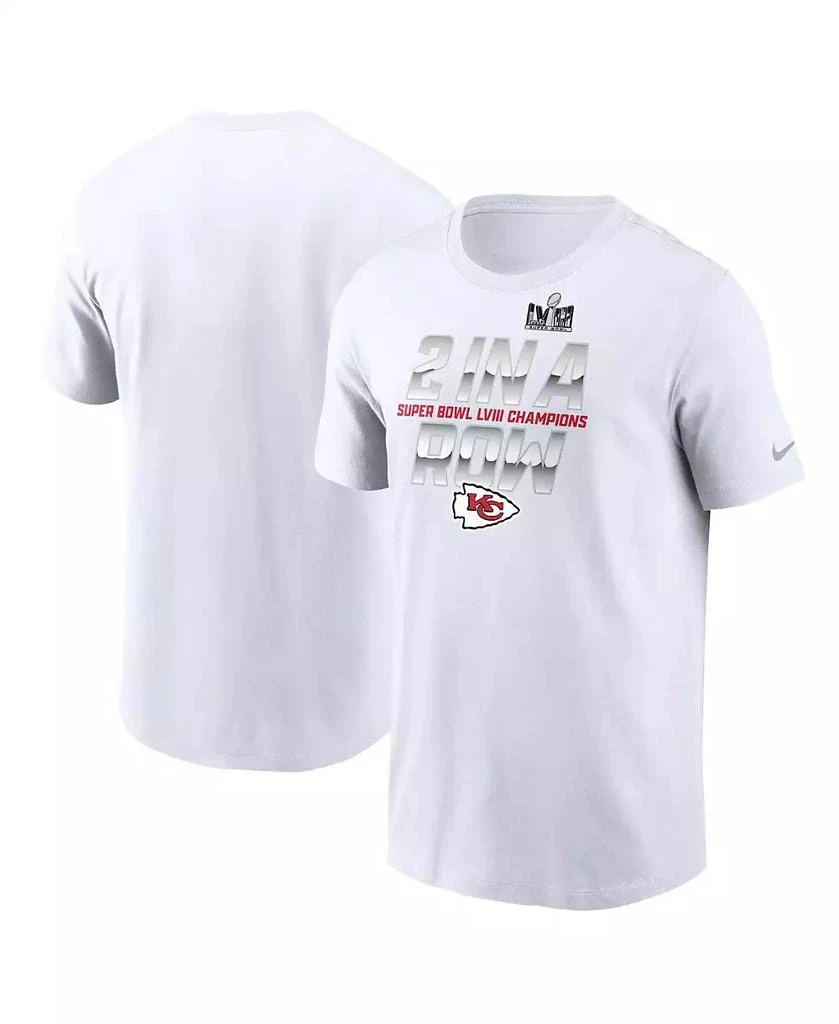 Fanatics Men's Nike White Kansas City Chiefs Back-To-Back Super Bowl Champions T-shirt 1
