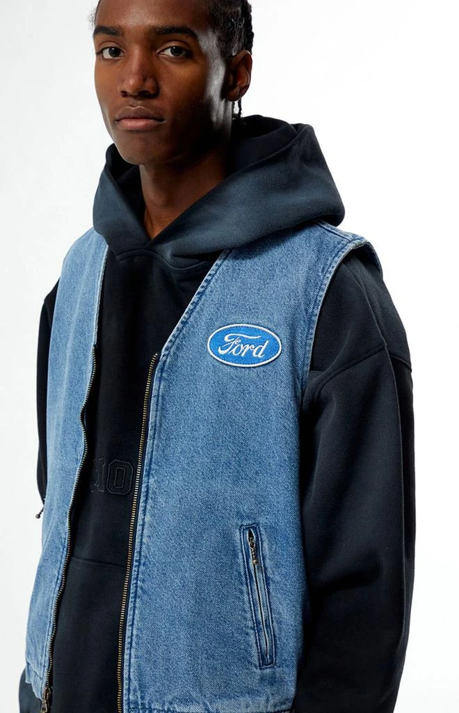 FORD Denim Zip Up Vest