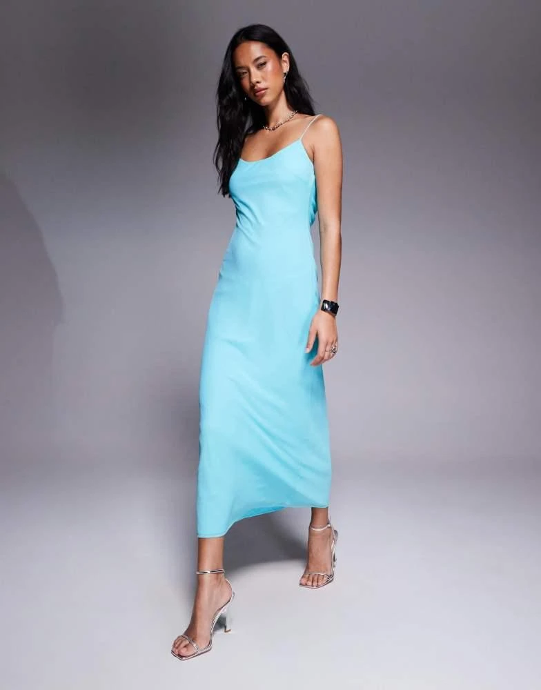 Shop ASOS DESIGN strap cowl back slip midi dress in bright blue on Sale at  BeyondStyle  Get 25% Off ASOS DESIGN strap cowl back slip midi dress in  bright blue with
