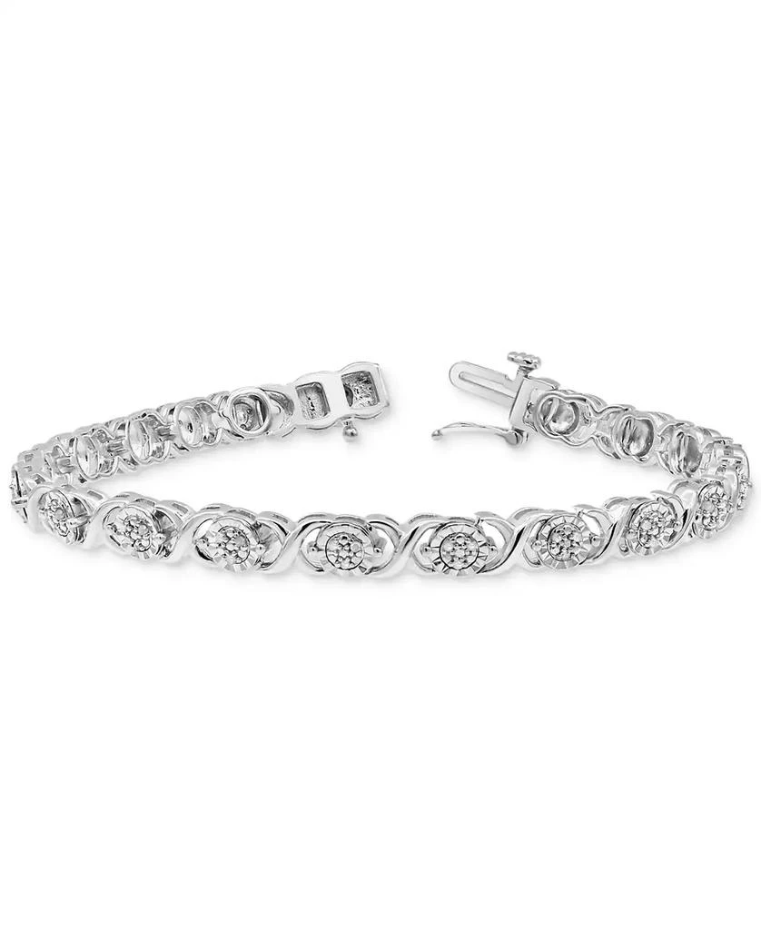 Macy's Diamond Link Bracelet (1/4 ct. t.w.) in Sterling Silver or 14k Yellow Gold Over Sterling Silver 3