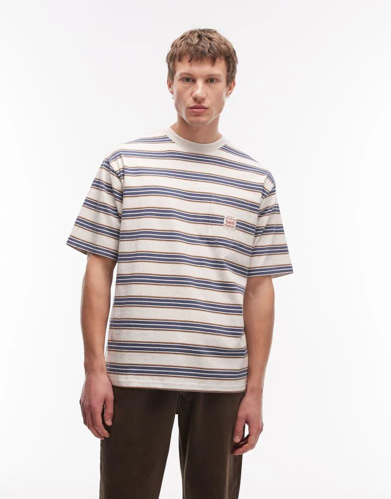 Levi
s Levi
s Workwear pocket logo relaxed t-shirt in grey stripe