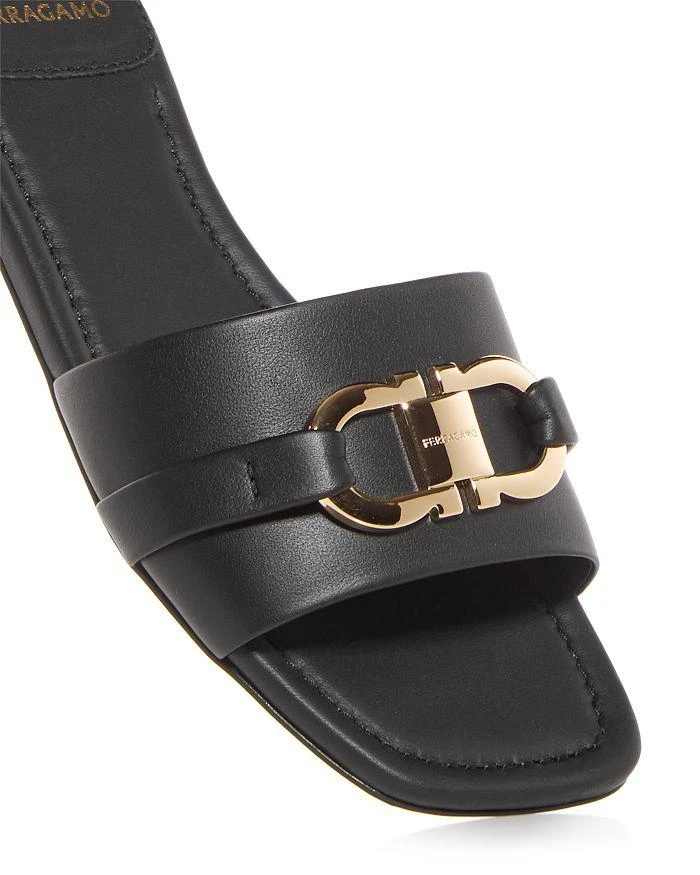 Salvatore Ferragamo Women's Leah Double Gancini Slide Sandals 5