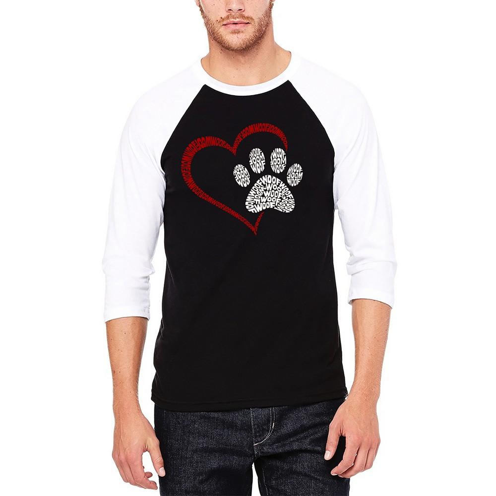 LA Pop Art Paw Heart - Men's Raglan Baseball Word Art T-Shirt