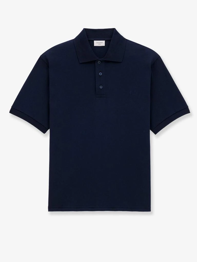 Yves Saint Laurent Recycled material polo shirt with Cassandre embroidery 1