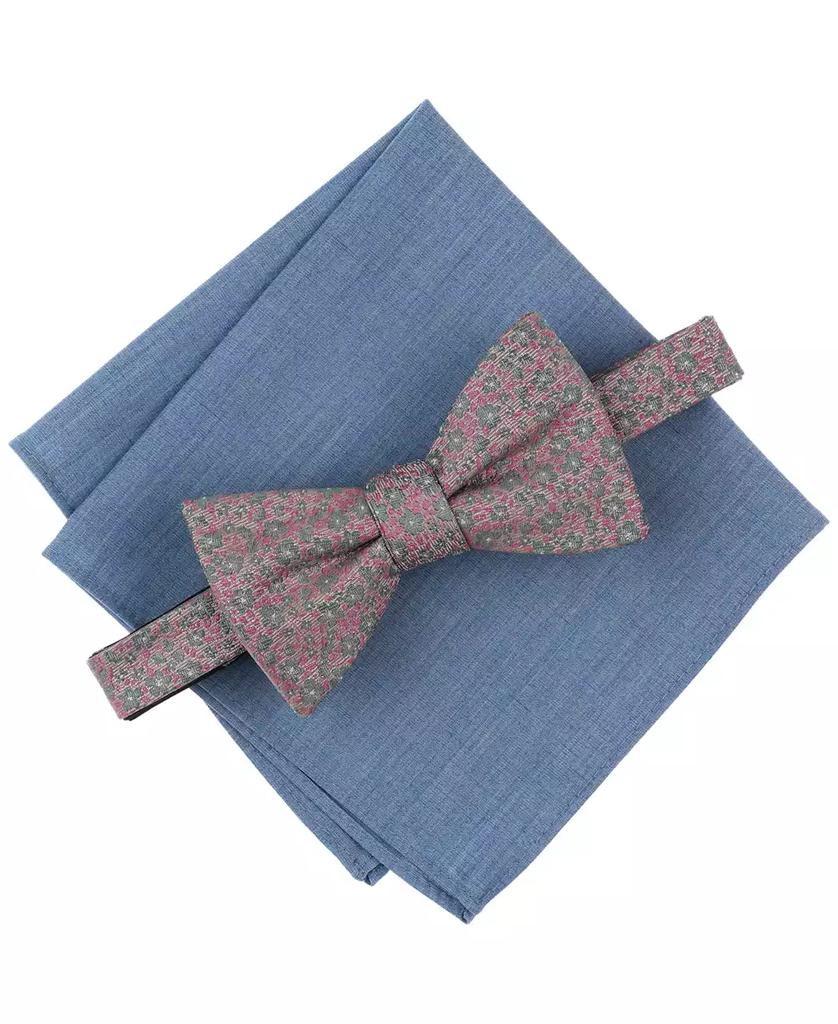 Bar III Men's Livonia Floral Bow Tie & Solid Pocket Square Set, Exclusively at Macy's