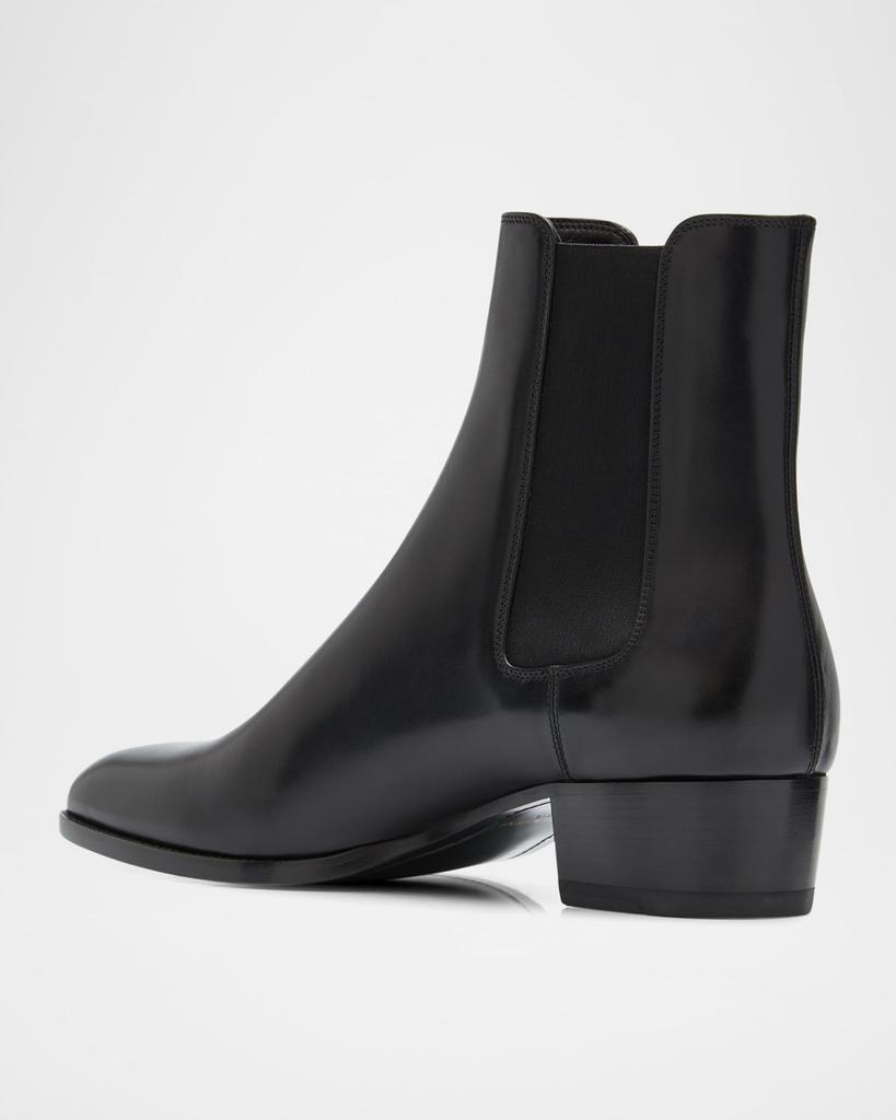 Yves Saint Laurent Men's Wyatt 40 Leather Chelsea Boots - Free