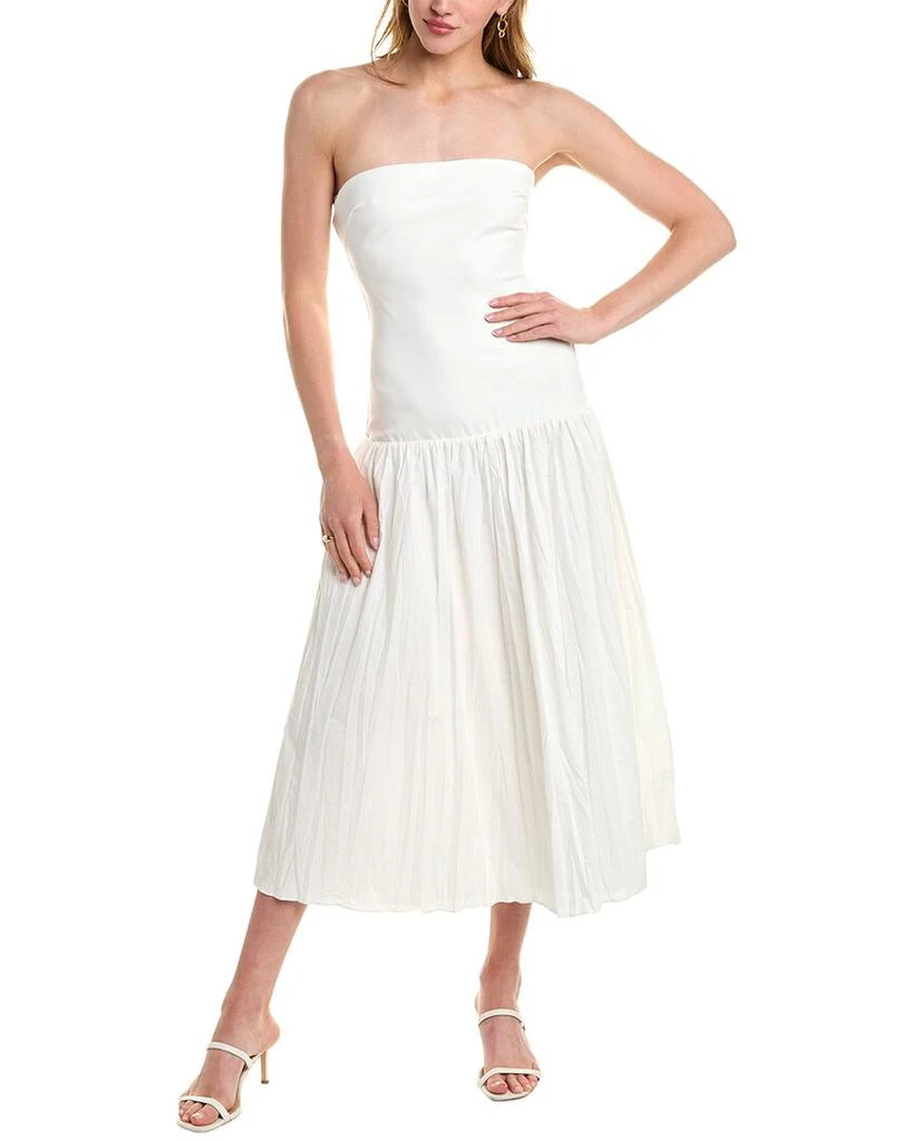 NICHOLAS Jaxon Drop Waist Broomstick Pleated Midi Dress 1