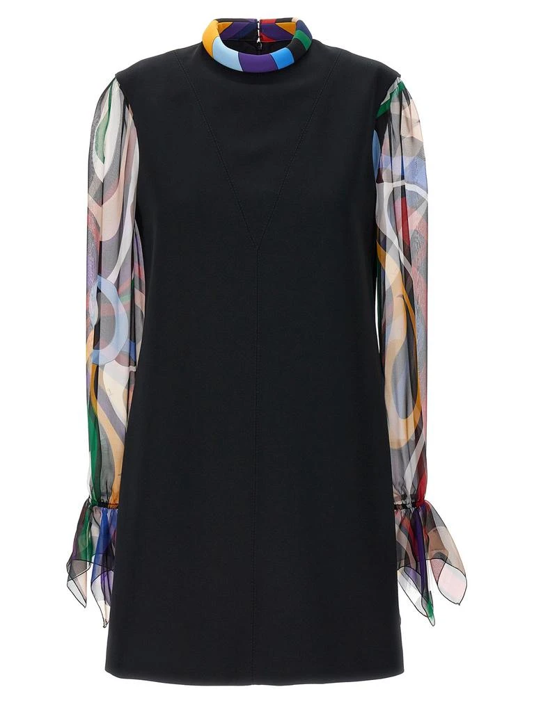 EMILIO PUCCI Emilio Pucci Marmo-Printed Mock-Neck Mini Dress 1