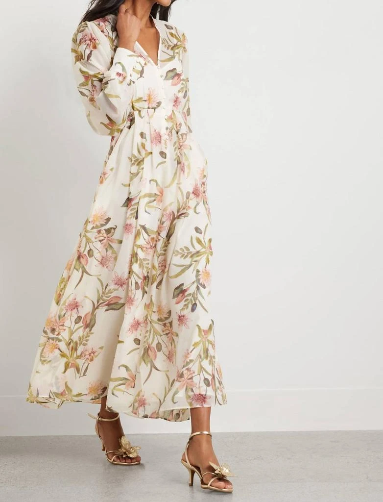 Chelsea28 Floral Long Sleeve Maxi Dress In Ivory Pink Bohem Botanical 4