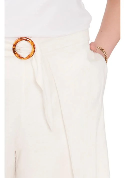 CeCe Plus Size Sash Belt Trousers 3