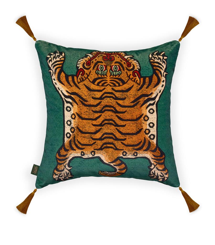 House of Hackney Medium Velvet Saber Tassel Cushion (45cm x 45cm)
