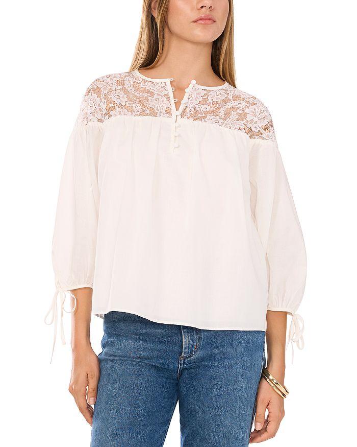1. State Lace Trim Blouse