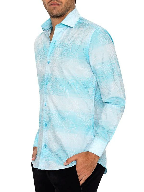 Bertigo Leaf Print Ombre Shirt 3