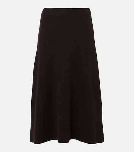 The Row Ivanka cashmere and silk midi skirt 1