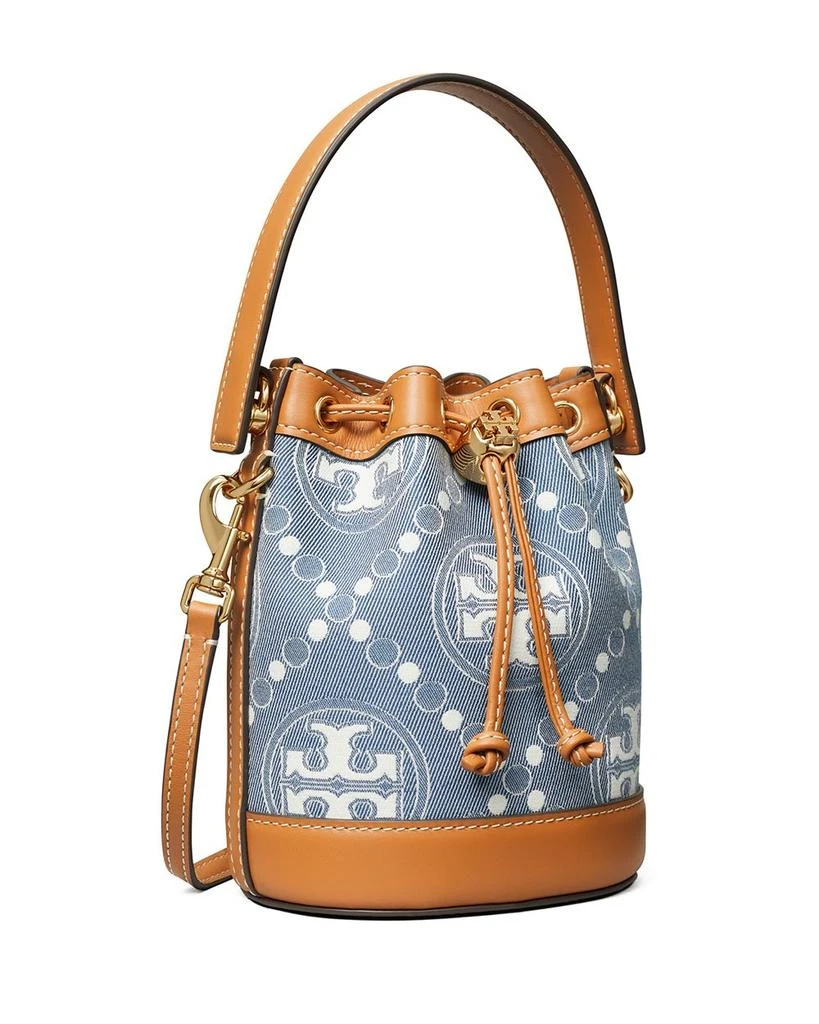 Tory Burch Mini T Monogram Denim Bucket Bag 6