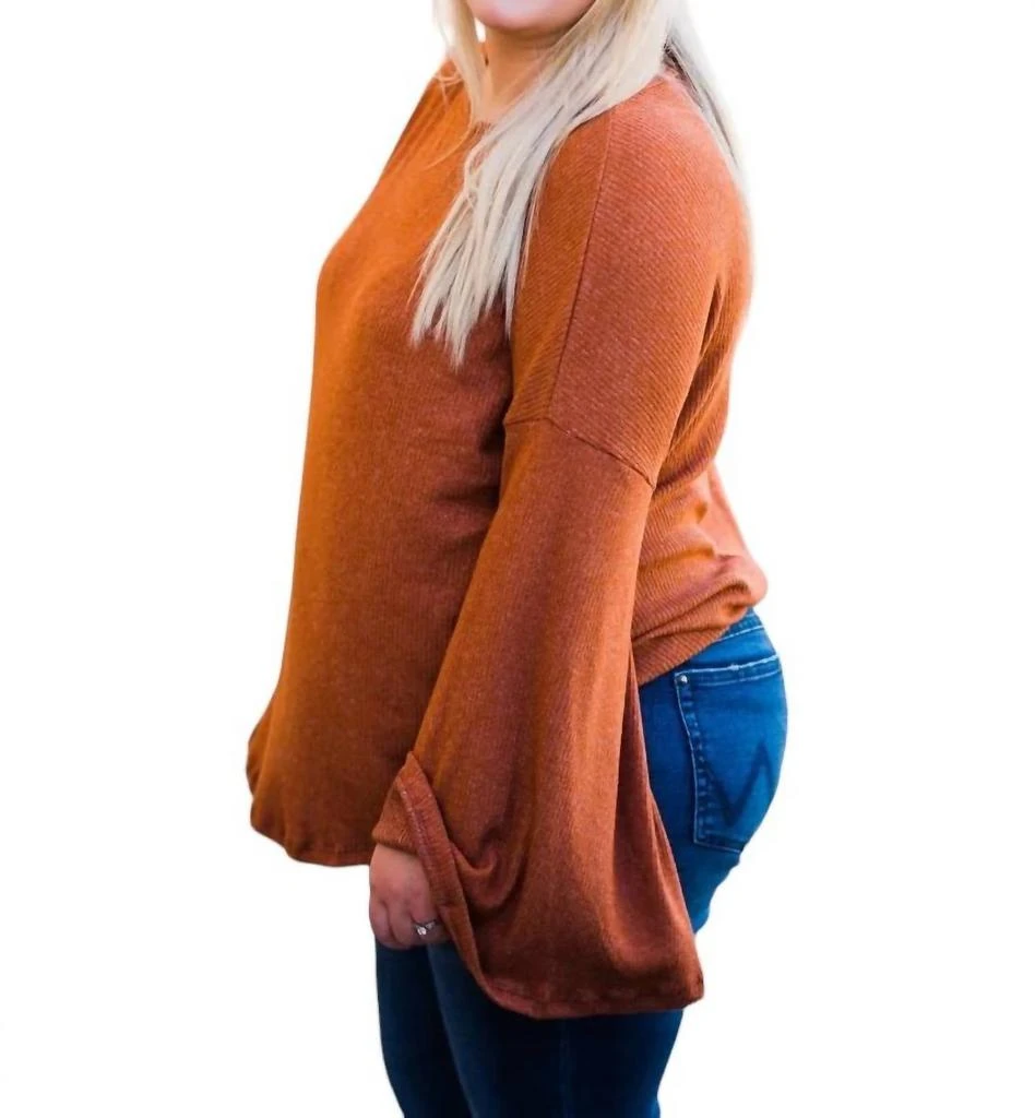 Misty BD Bell Sleeve Top In Brick 4