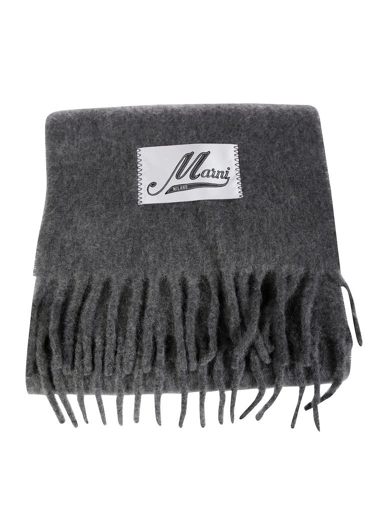 Marni Marni Logo Patch Fringed Scarf 1