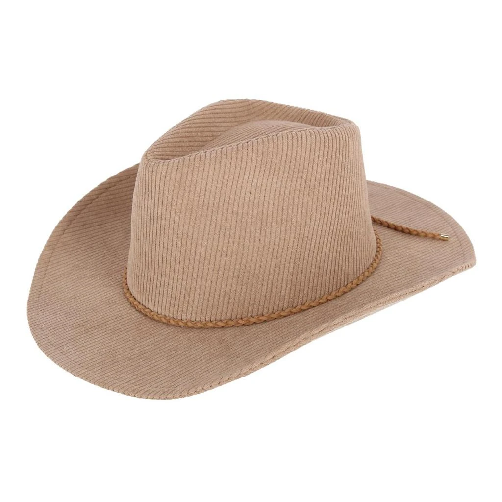 David & Young Women's Courduroy Cowboy Hat with Braided Suede Hat Band 4
