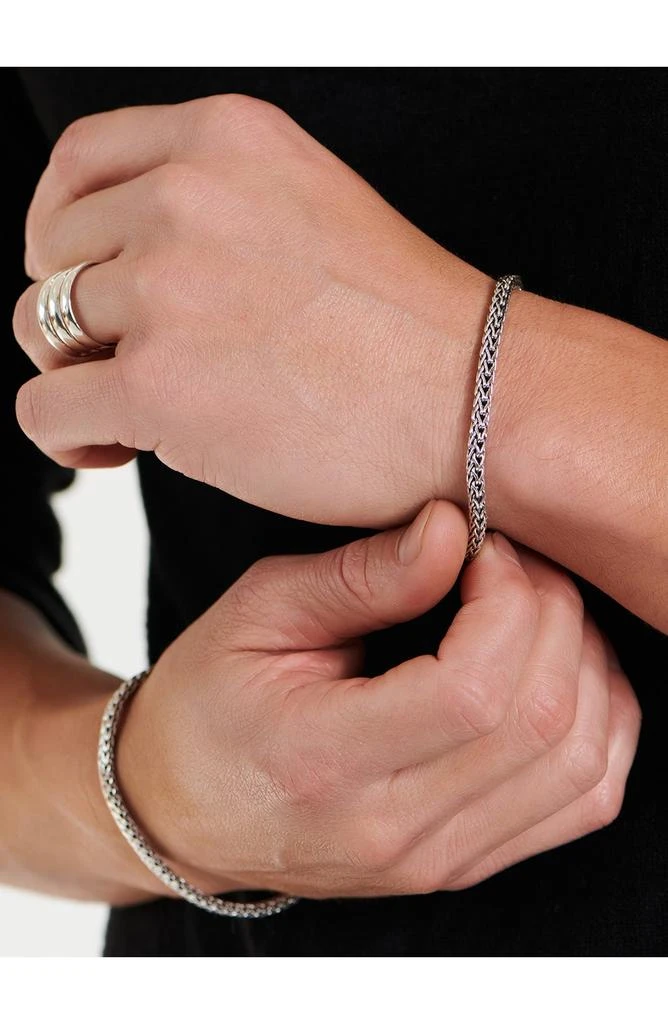 DEVATA Sterling Silver 4mm Dragon Bone Chain Bracelet 5