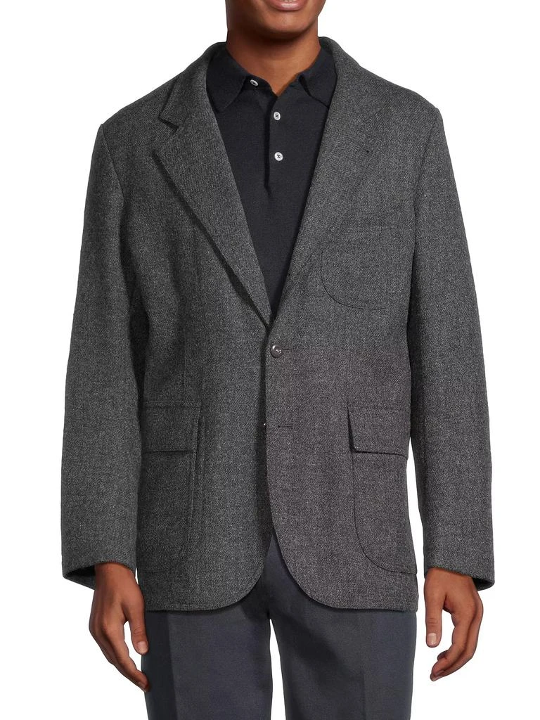 Drake's Tweed Fox Flannel Blazer 3