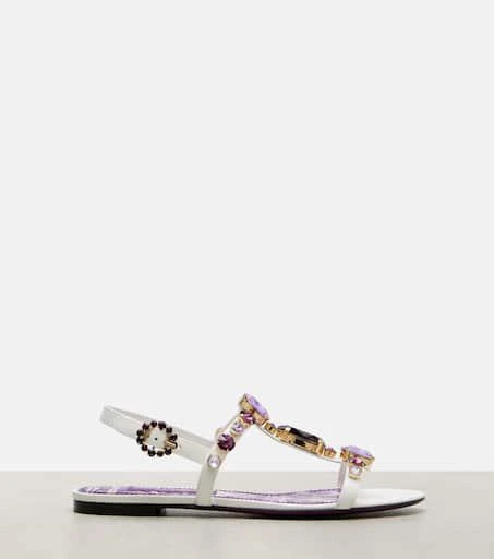 Dolce
Gabbana Embellished leather slingback sandals 4