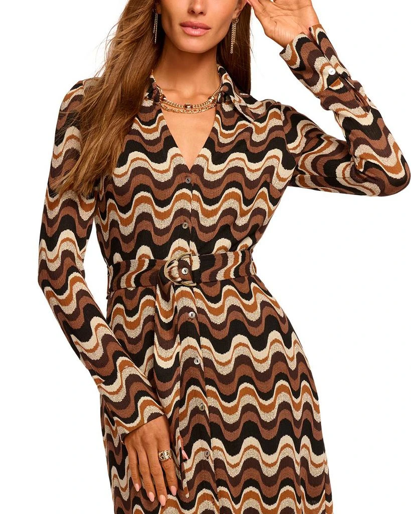 brown swirl print dress Chocolate Rouge Drop Waist Halter Mini Dress main image 1
