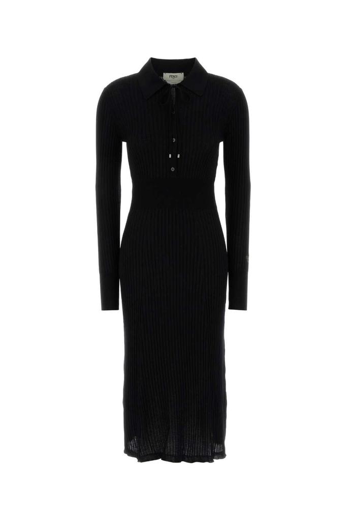 FF Printed Viscose Knit Long Sleeves Dress – On Sale Now