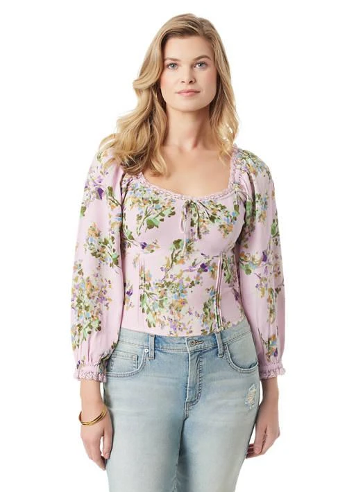 Jessica Simpson Simpson Illona Long Sleeve Printed Blouse 1