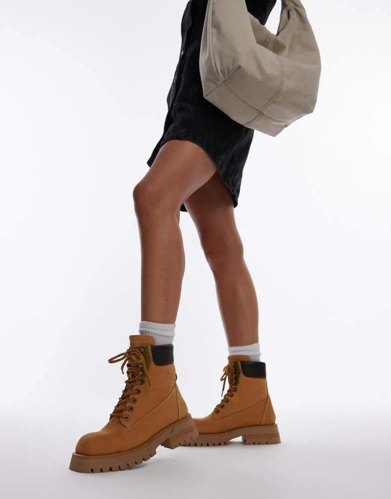 Bronx Bronx Qui-nn lace up ankle boots in mustard waxy nubuck 2