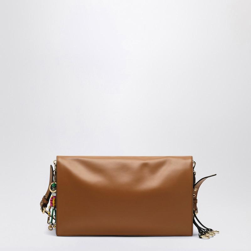 バッグチャーム PRADA PRADA SOFT SOUND LARGE CARAMEL LEATHER BAG WITH CHARMS Prada Prada Soft Sound large caramel leather bag with charms