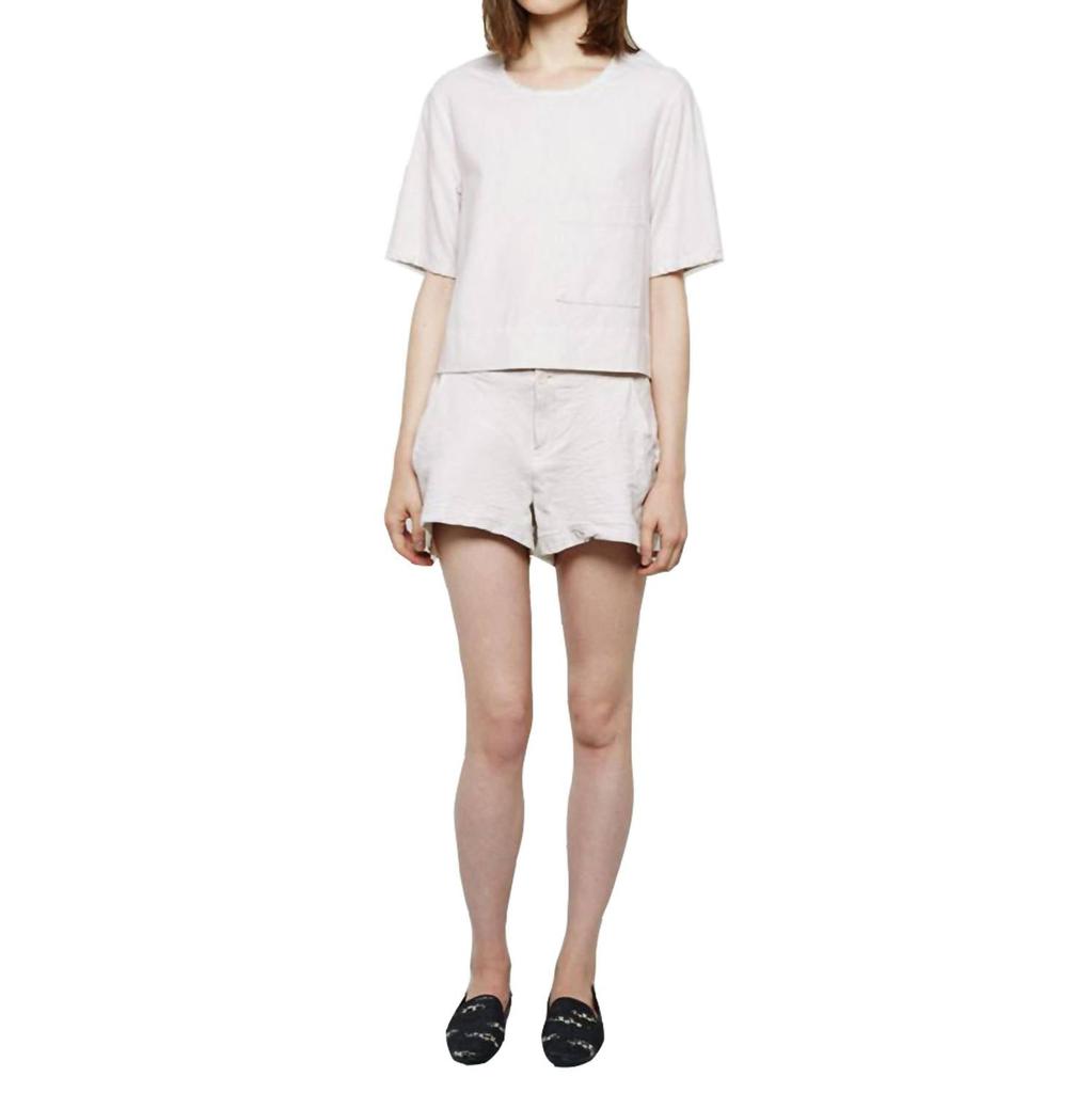 RAQUEL ALLEGRA Women Leather Combo Shorts