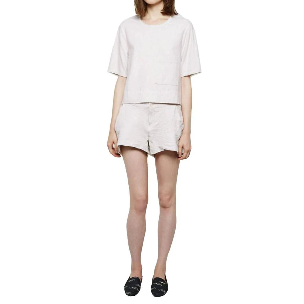 RAQUEL ALLEGRA Women Leather Combo Shorts 1
