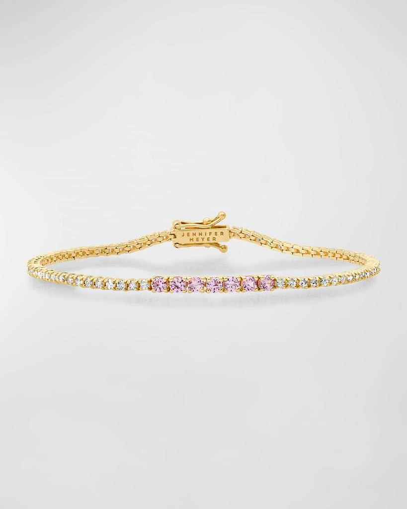 Jennifer Meyer 18k Yellow Gold Pink Sapphire and Diamond Bracelet 1