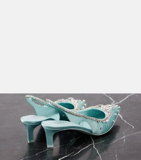 Gucci Crystal-embellished satin slingback pumps 2