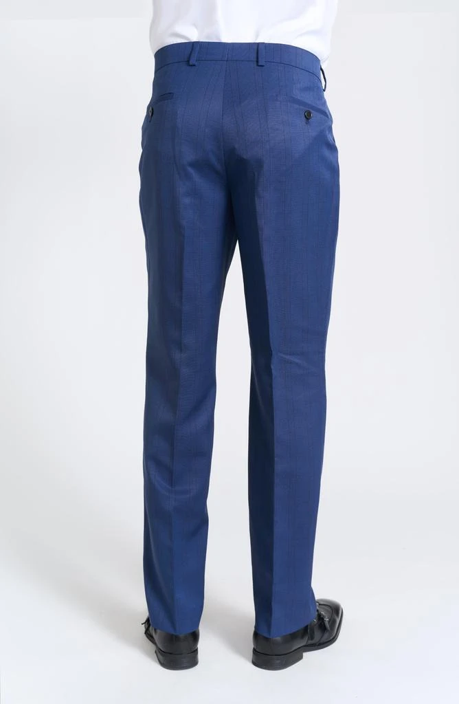 SAVILE ROW CO Navy Plaid Slim Fit Suit 5