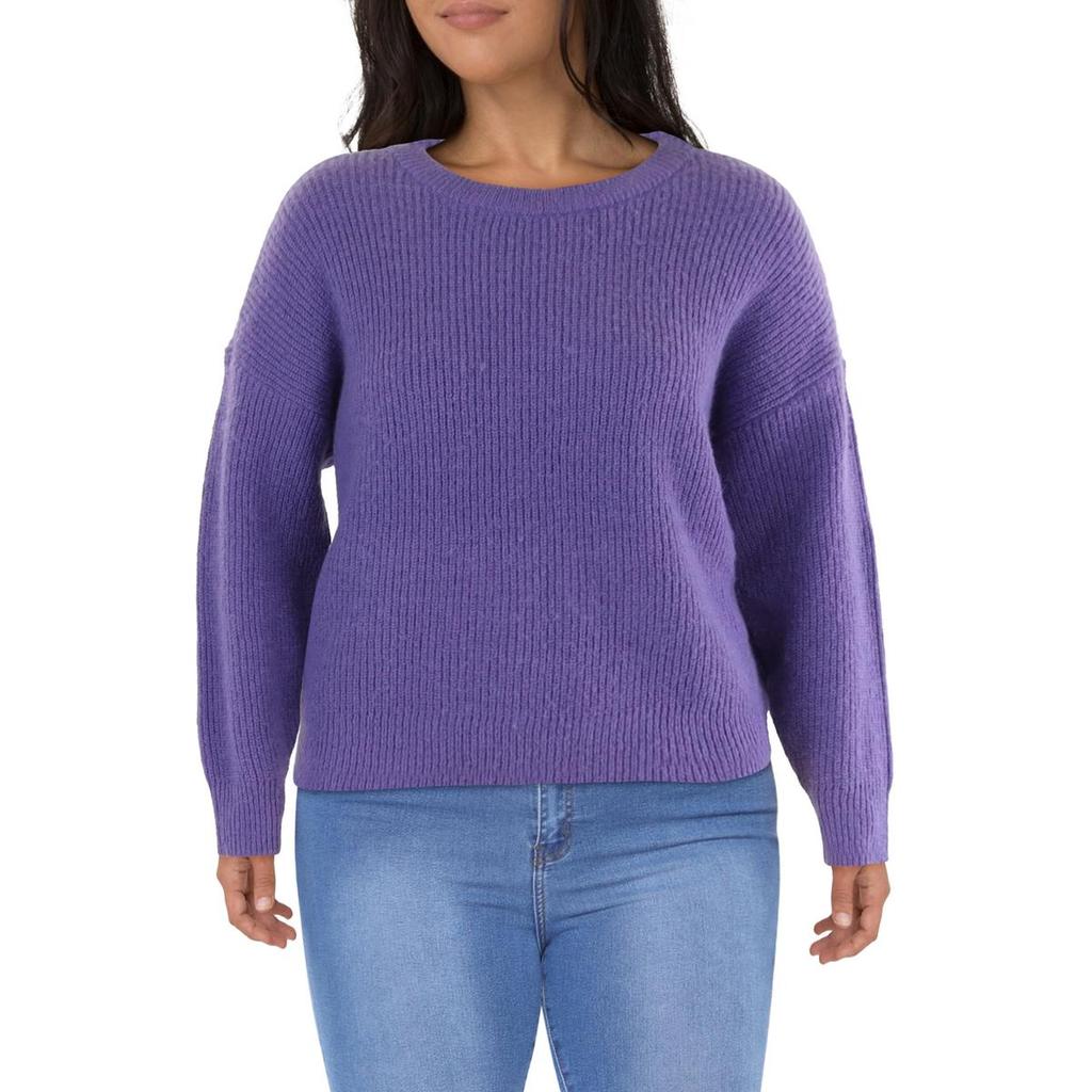 On 34th Plus Womens Ribbed Work Day Wear Pullover Sweater