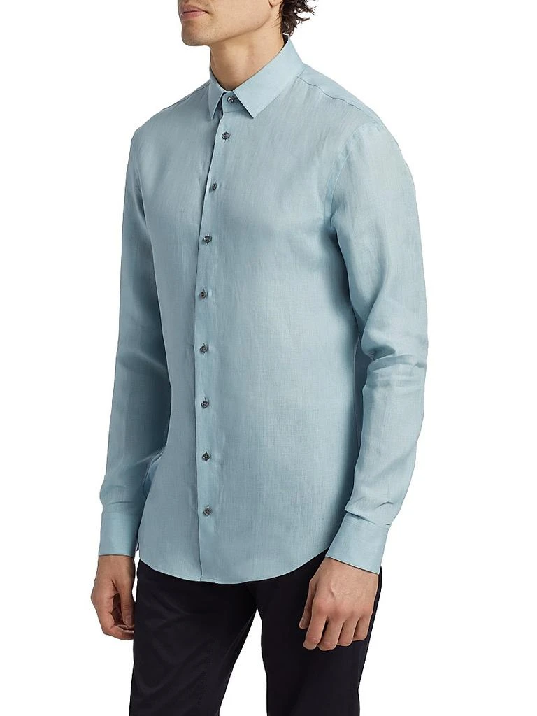 Giorgio Armani Linen Button-Front Shirt 4