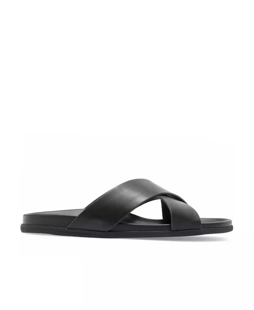 Blake McKay Men's Jake Dress Casual Cross-Strap Leather Slide Sandal