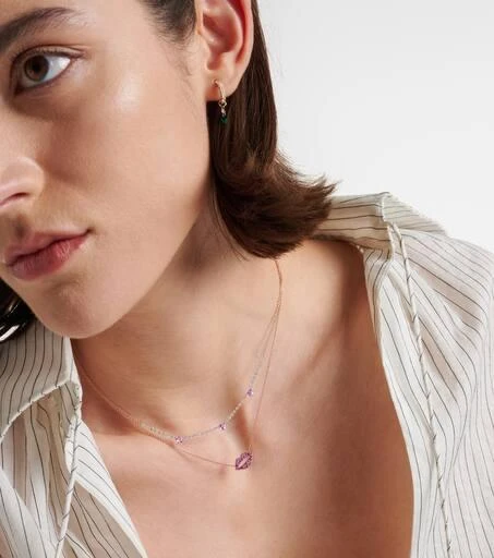 Roxanne First Scarlett Kiss 14kt rose gold necklace with pink sapphires 2