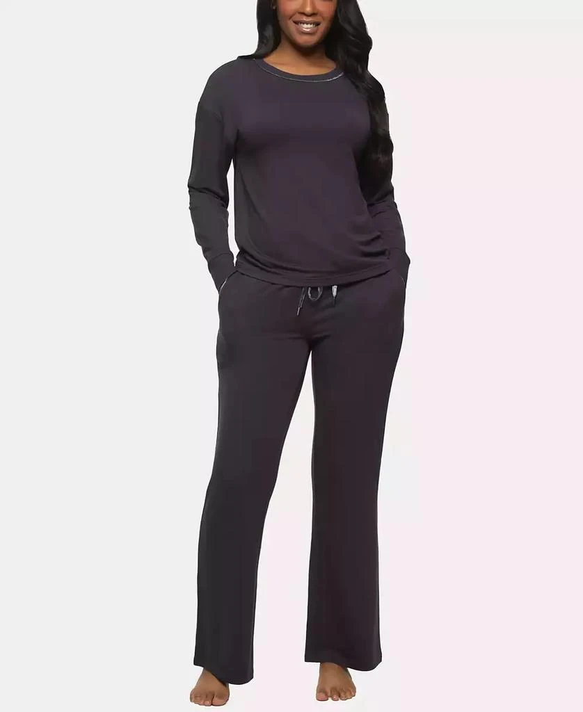 Felina Women's Aria Long Sleeve Crewneck and Pant Lounge Set 1